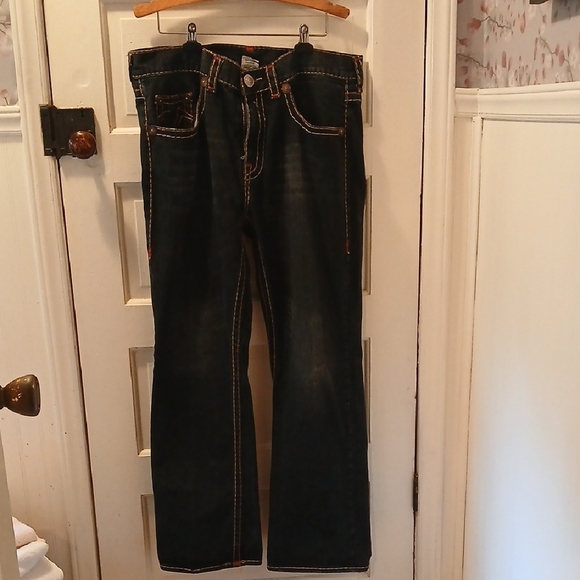 True Religion 42 X 33 Bobby Super T Dark Blue Straight Leg Jeans - Picture 4 of 4